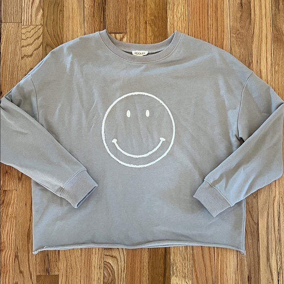 Roolee Gray Smiley Sweatshirt - Picture 1 of 2